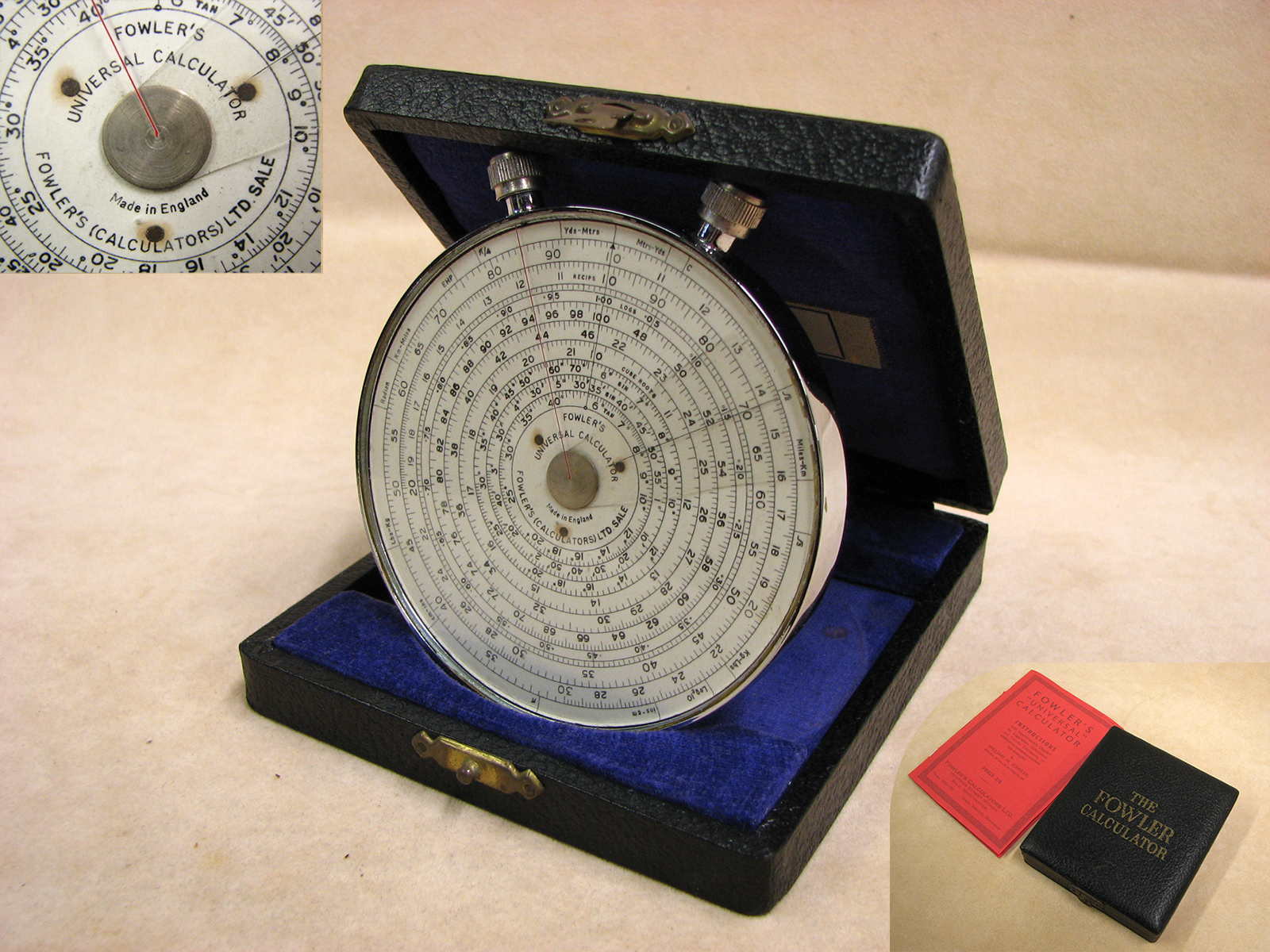 1940's Fowler's Universal calculator in presentation case